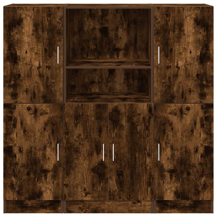 Set di Mobili da Cucina 3 pz Rovere Fumo in Truciolato 3324155