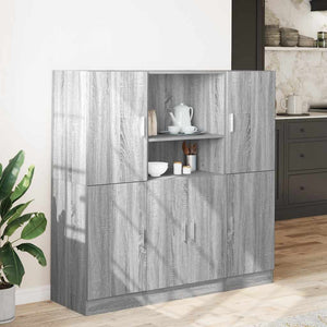 Set di Mobili da Cucina 3 pz-Armadietto Cucina Grigio Sonoma in Truciolato