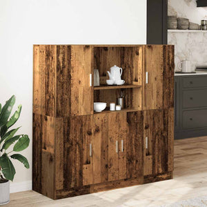Set di Mobili da Cucina 3 pz-Armadietto Cucina Legno Antico in Truciolato