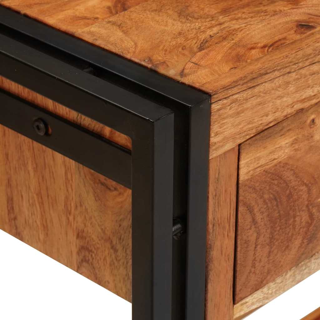 vidaXL Tavoli consolle 2 pcs Marrone Legno Di Acacia Massello