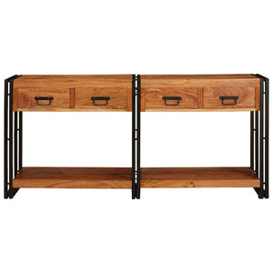 Tavoli consolle 2 pcs Marrone Legno Di Acacia Massello 3324224