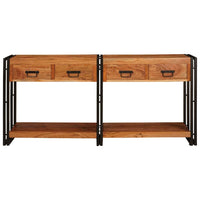 vidaXL Tavoli consolle 2 pcs Marrone Legno Di Acacia Massello