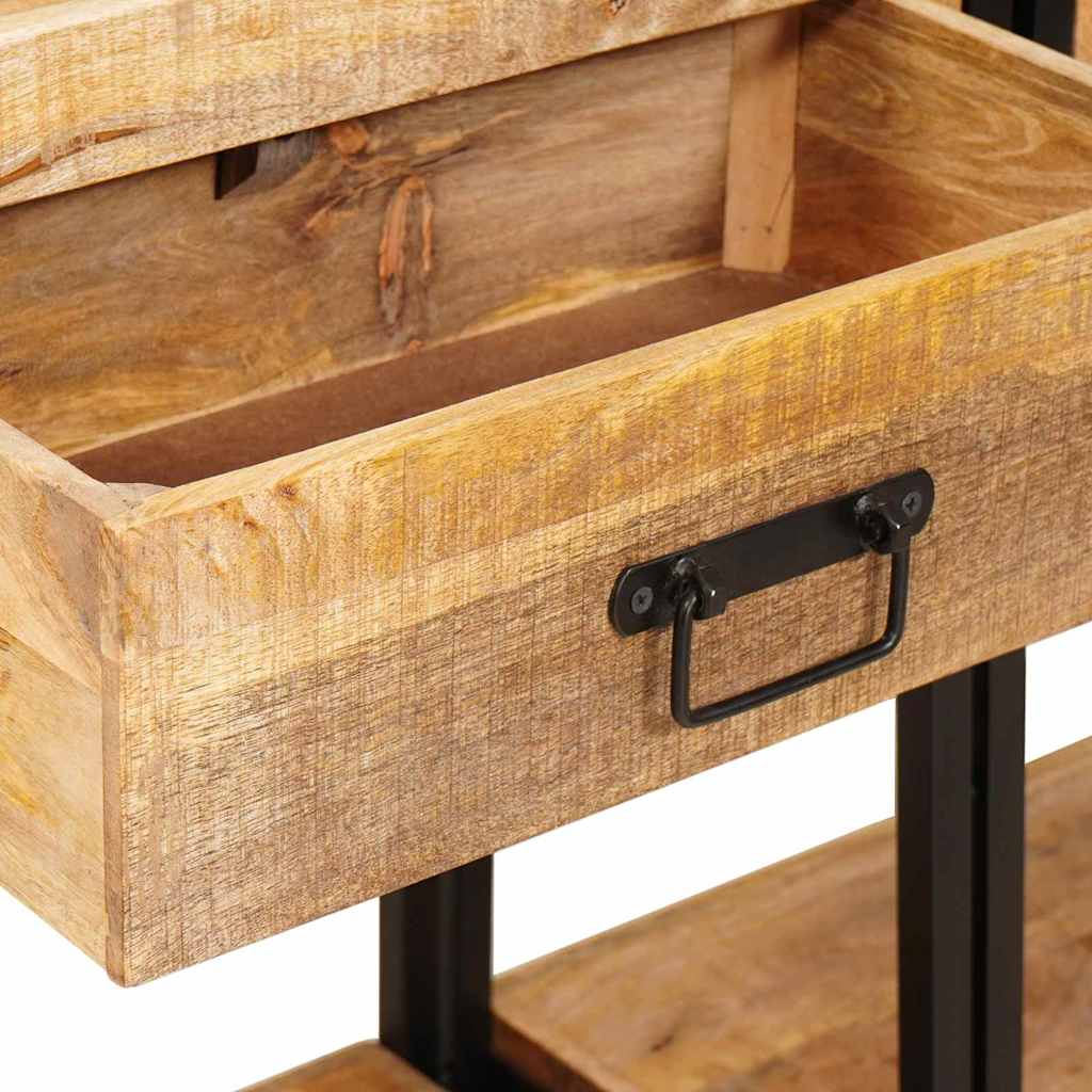 vidaXL Tavolo consolle 2 pcs Marrone Legno massello di mango ruvido