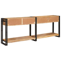 vidaXL Tavolo consolle 2 pcs Marrone Legno massello di mango ruvido