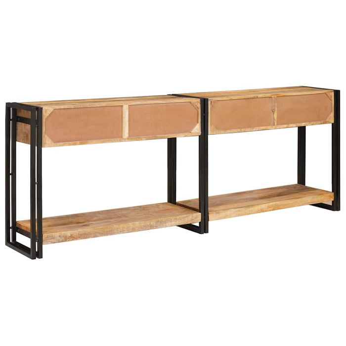 vidaXL Tavolo consolle 2 pcs Marrone Legno massello di mango ruvido
