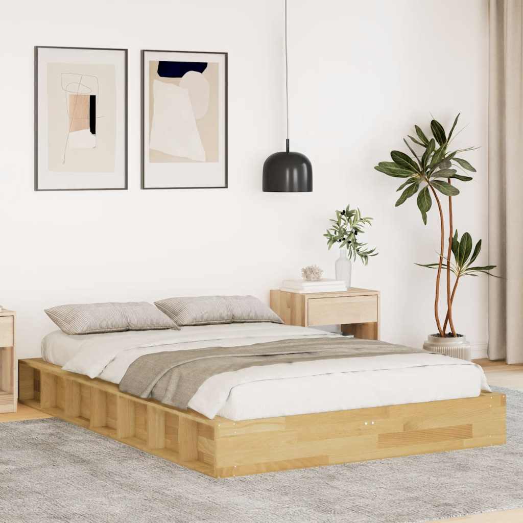 vidaXL Struttura Letto Senza Materasso 120x190 cm in Legno di Rovere