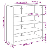 Banco Reception Rovere Sonoma 100x50x103,5 cm Legno Multistrato 3324162