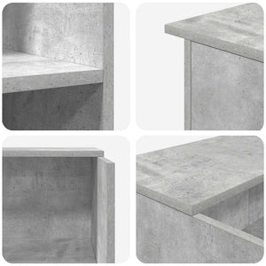 Banco Reception Grigio Cemento 100x50x103,5cm Legno Multistrato