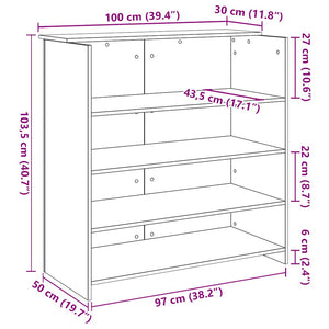 vidaXL Banco Reception Grigio Sonoma 100x50x103,5 cm Legno Multistrato