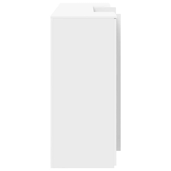 Scrivania per Reception Bianca 200x50x103,5 cm in Legno Massello 3324178