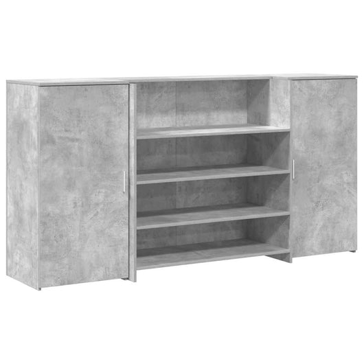 vidaXL Banco Reception Grigio Cemento 200x50x103,5cm Legno Multistrato