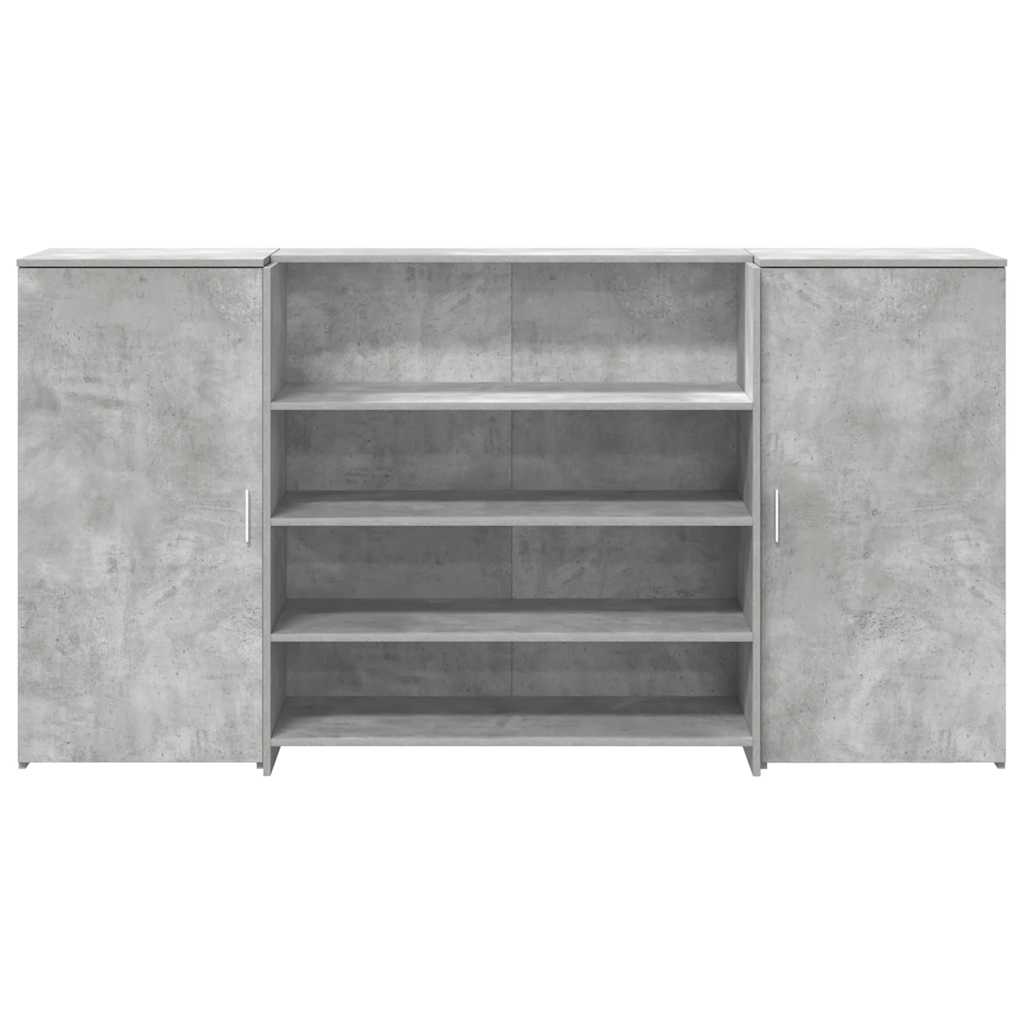 vidaXL Banco Reception Grigio Cemento 200x50x103,5cm Legno Multistrato
