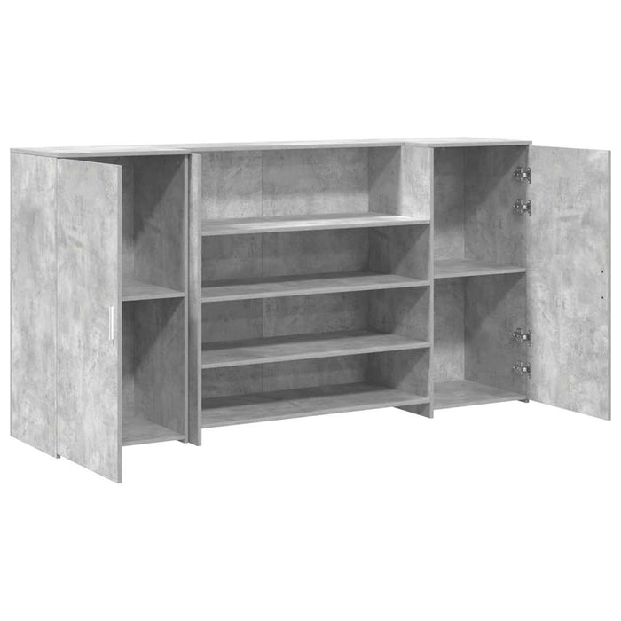 vidaXL Banco Reception Grigio Cemento 200x50x103,5cm Legno Multistrato
