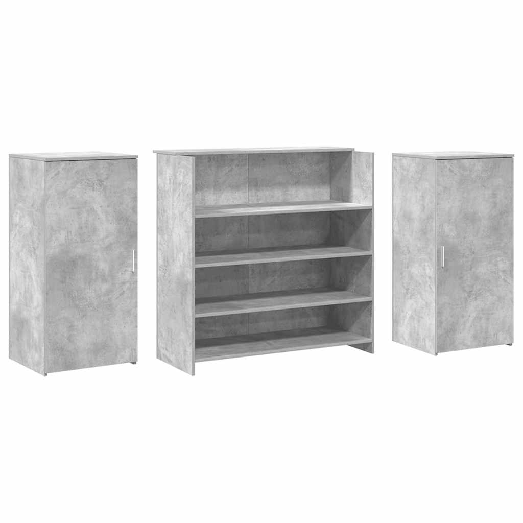 vidaXL Banco Reception Grigio Cemento 200x50x103,5cm Legno Multistrato