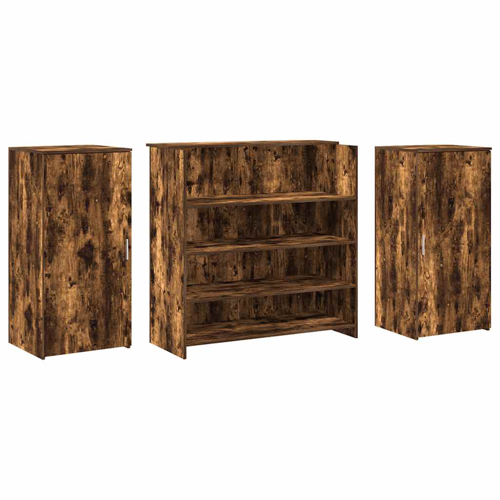 vidaXL Banco Reception Rovere Fumo 200x50x103,5cm in Legno Multistrato