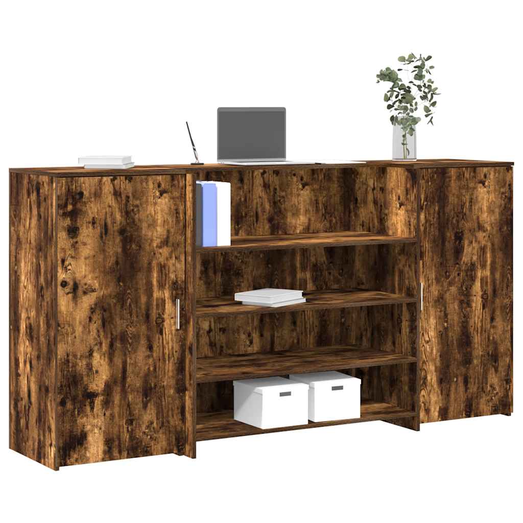 vidaXL Banco Reception Rovere Fumo 200x50x103,5cm in Legno Multistrato