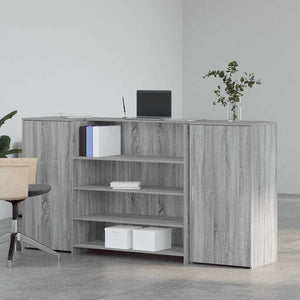 Banco Reception Grigio Sonoma 200x50x103,5 cm Legno Multistrato 3324183