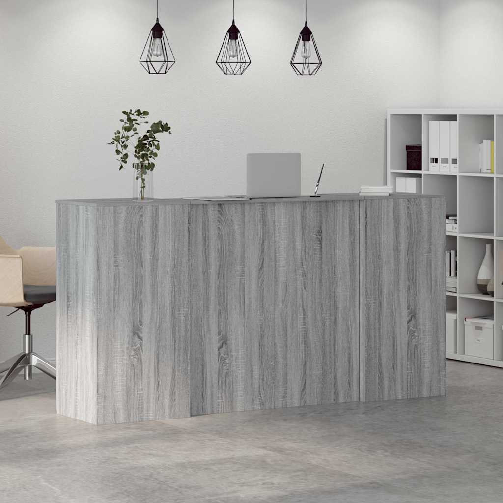 Banco Reception Grigio Sonoma 200x50x103,5 cm Legno Multistrato 3324183