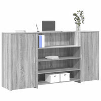 vidaXL Banco Reception Grigio Sonoma 200x50x103,5 cm Legno Multistrato