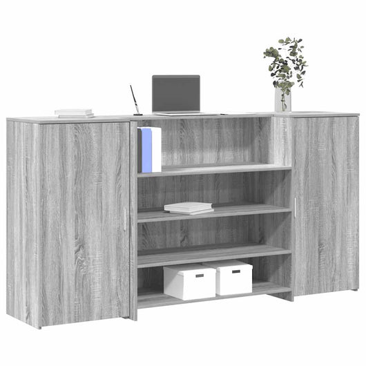 vidaXL Banco Reception Grigio Sonoma 200x50x103,5 cm Legno Multistrato
