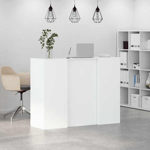 Banco Reception Bianco 135x50x103,5 cm in Legno Multistrato 3324187