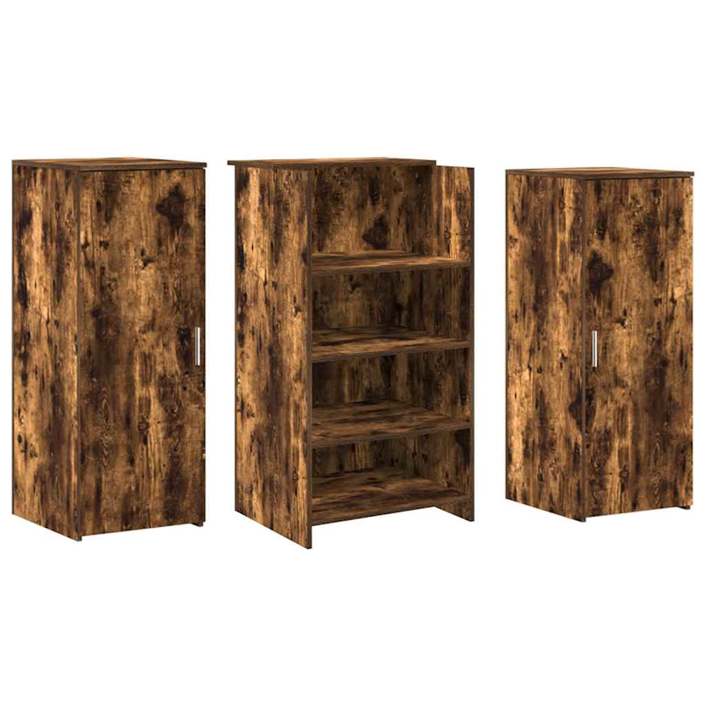 vidaXL Banco Reception Rovere Fumo 135x50x103,5cm in Legno Multistrato