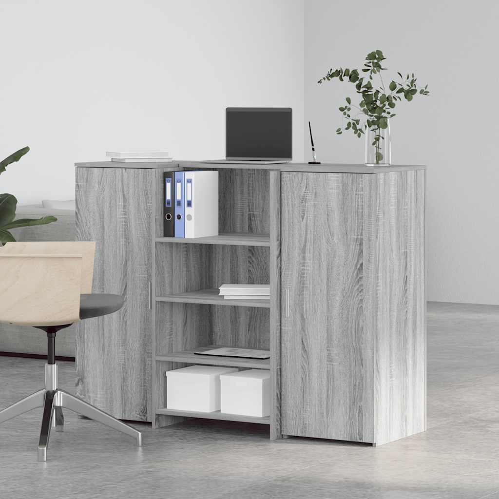 Banco Reception Grigio Sonoma 135x50x103,5 cm Legno Multistrato 3324192