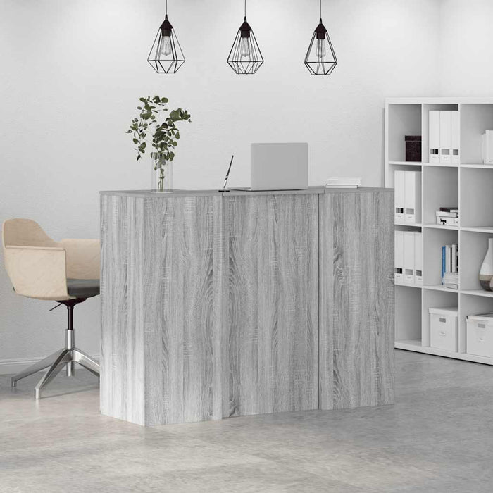 Banco Reception Grigio Sonoma 135x50x103,5 cm Legno Multistrato 3324192