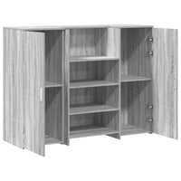 Banco Reception Grigio Sonoma 135x50x103,5 cm Legno Multistrato 3324192