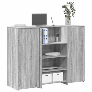 Banco Reception Grigio Sonoma 135x50x103,5 cm Legno Multistrato 3324192