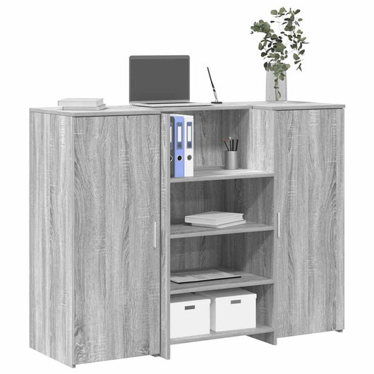 Banco Reception Grigio Sonoma 135x50x103,5 cm Legno Multistrato 3324192
