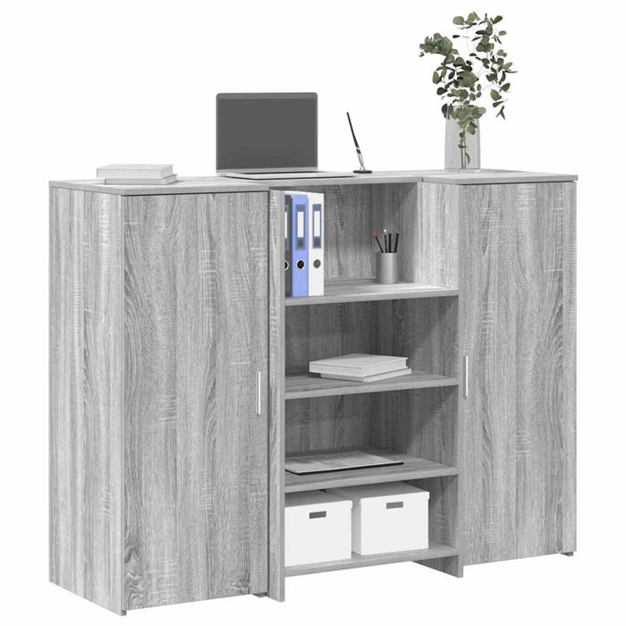 Banco Reception Grigio Sonoma 135x50x103,5 cm Legno Multistrato 3324192