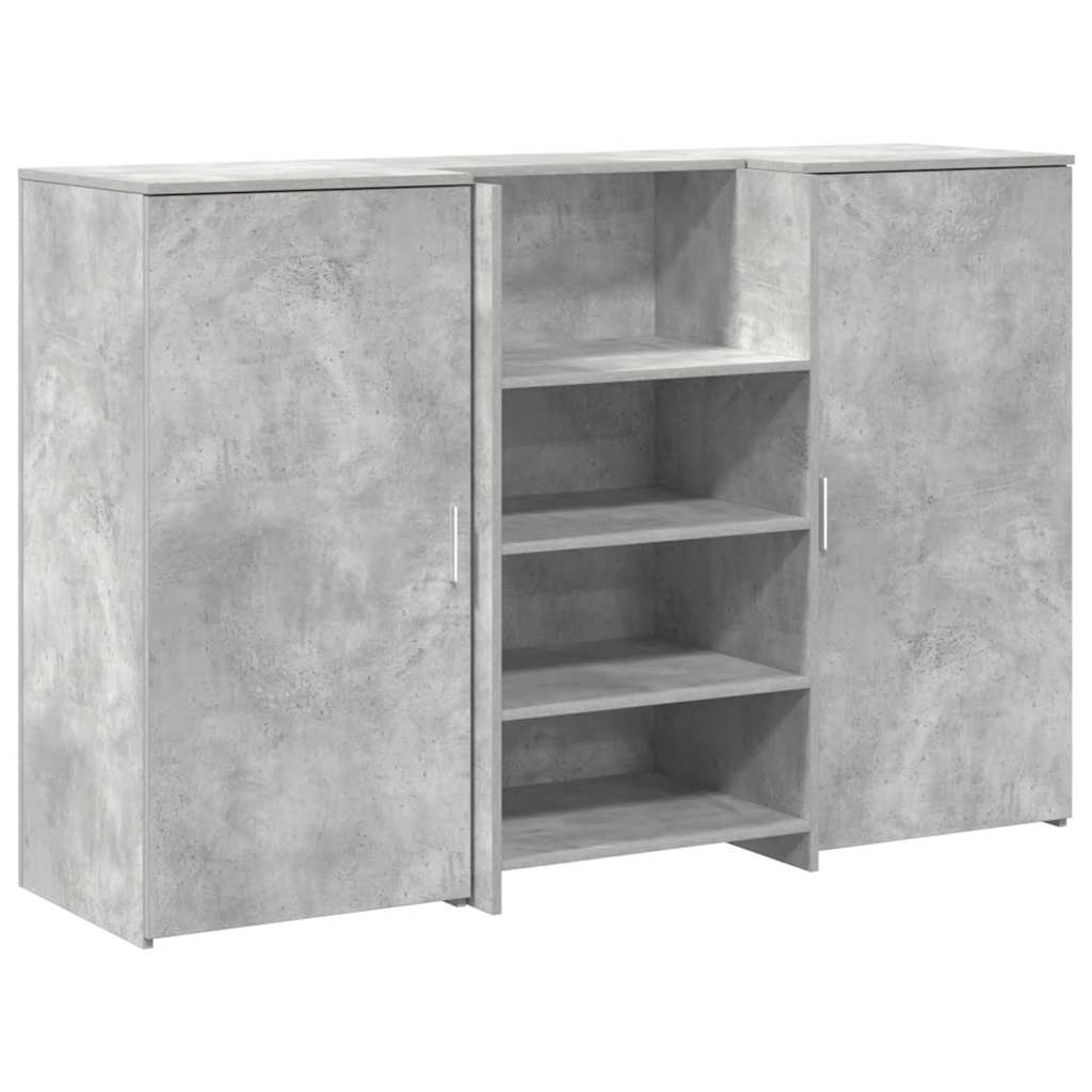 Banco Reception Grigio Cemento 155x50x103,5cm Legno Multistrato 3324199