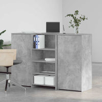 Banco Reception Grigio Cemento 155x50x103,5cm Legno Multistrato 3324199