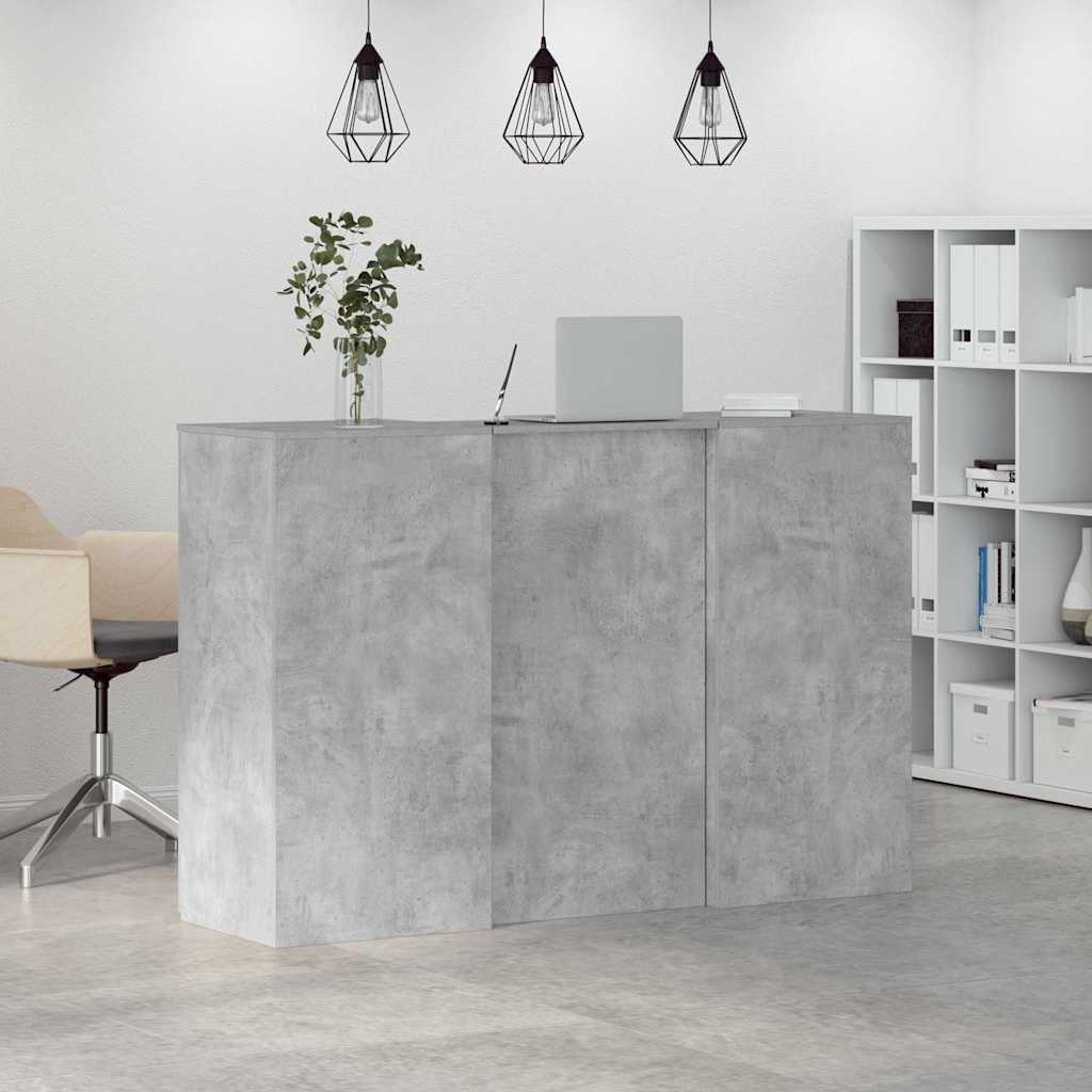 Banco Reception Grigio Cemento 155x50x103,5cm Legno Multistrato 3324199