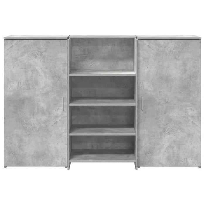 Banco Reception Grigio Cemento 155x50x103,5cm Legno Multistrato 3324199