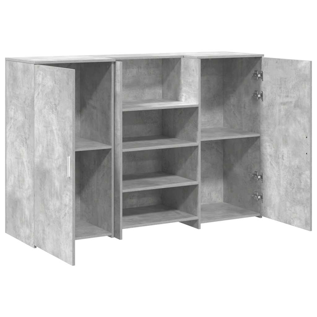 Banco Reception Grigio Cemento 155x50x103,5cm Legno Multistrato 3324199