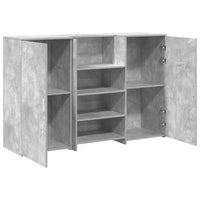 Banco Reception Grigio Cemento 155x50x103,5cm Legno Multistrato 3324199