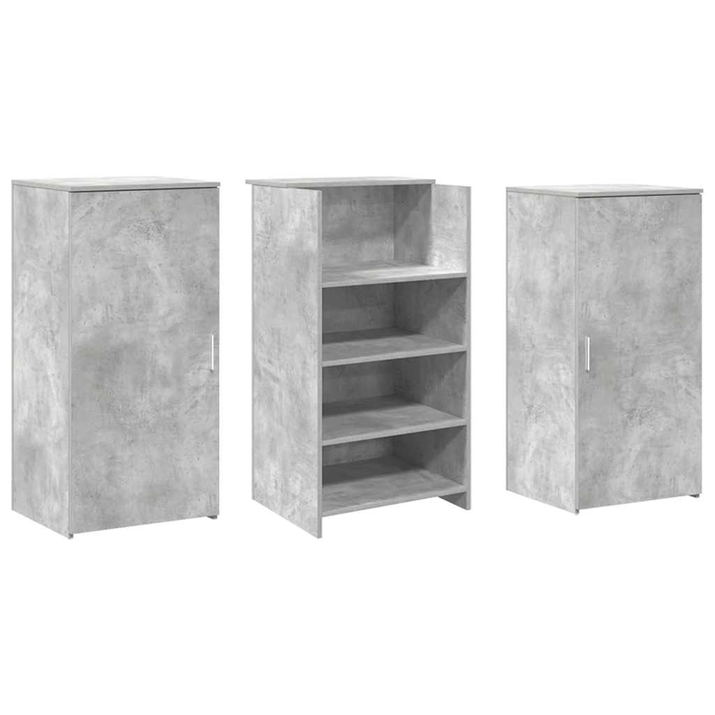 Banco Reception Grigio Cemento 155x50x103,5cm Legno Multistrato 3324199