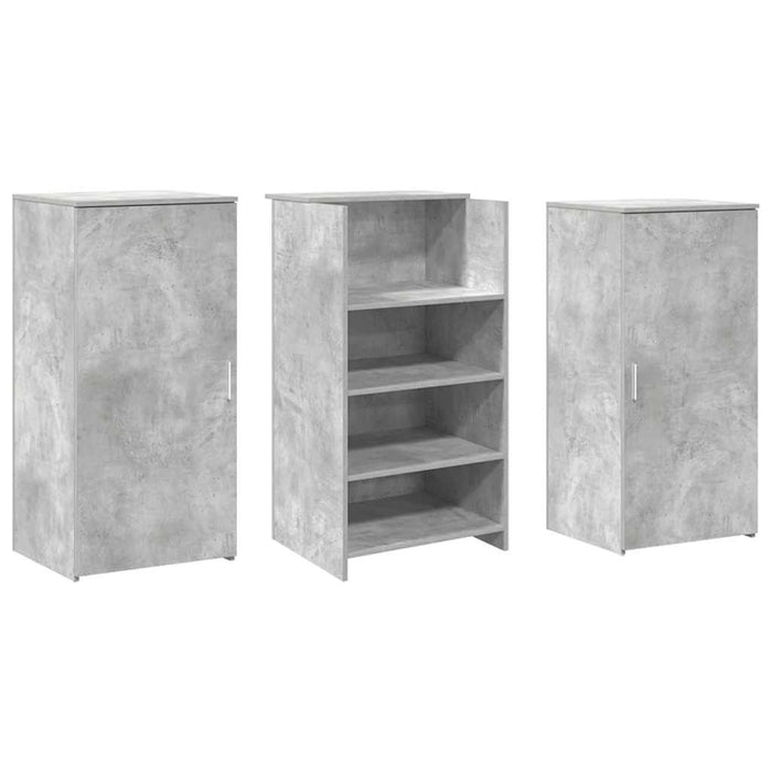 Banco Reception Grigio Cemento 155x50x103,5cm Legno Multistrato 3324199