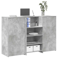 Banco Reception Grigio Cemento 155x50x103,5cm Legno Multistrato 3324199