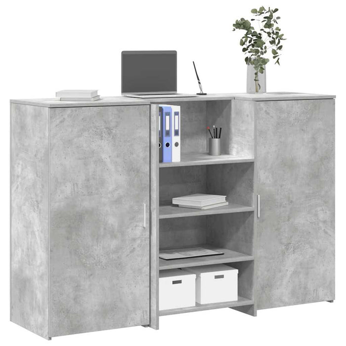 Banco Reception Grigio Cemento 155x50x103,5cm Legno Multistrato 3324199