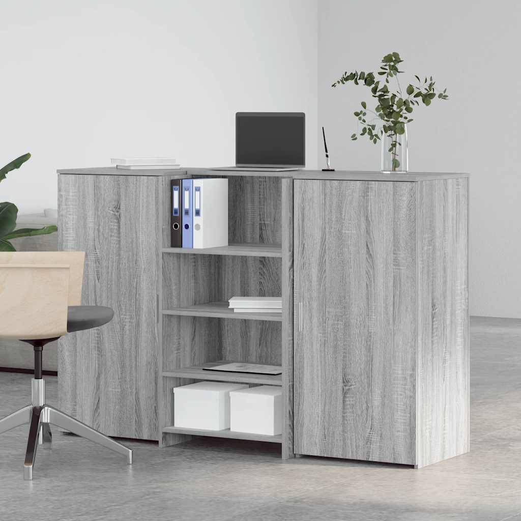 Banco Reception Grigio Sonoma 155x50x103,5 cm Legno Multistrato 3324201