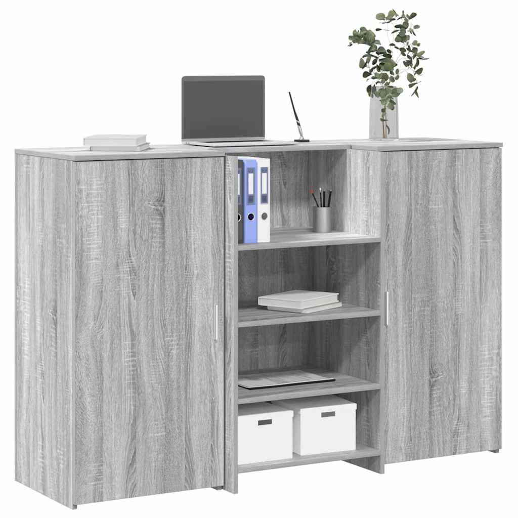 Banco Reception Grigio Sonoma 155x50x103,5 cm Legno Multistrato 3324201