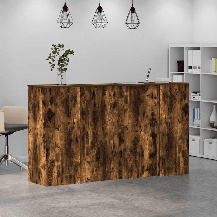 Banco Reception Rovere Fumo 180x50x103,5cm in Legno Multistrato 3324209