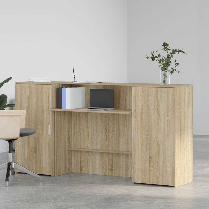 vidaXL Banco Reception Rovere Sonoma 200x50x103,5 cm Legno Multistrato