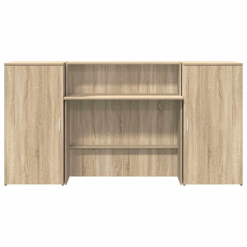 vidaXL Banco Reception Rovere Sonoma 200x50x103,5 cm Legno Multistrato