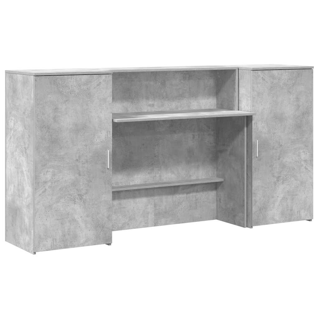 vidaXL Banco Reception Grigio Cemento 200x50x103,5cm Legno Multistrato
