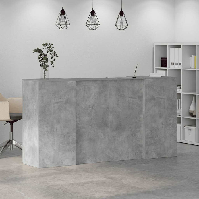 Banco Reception Grigio Cemento 200x50x103,5cm Legno Multistrato 3324217