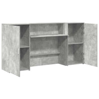 vidaXL Banco Reception Grigio Cemento 200x50x103,5cm Legno Multistrato